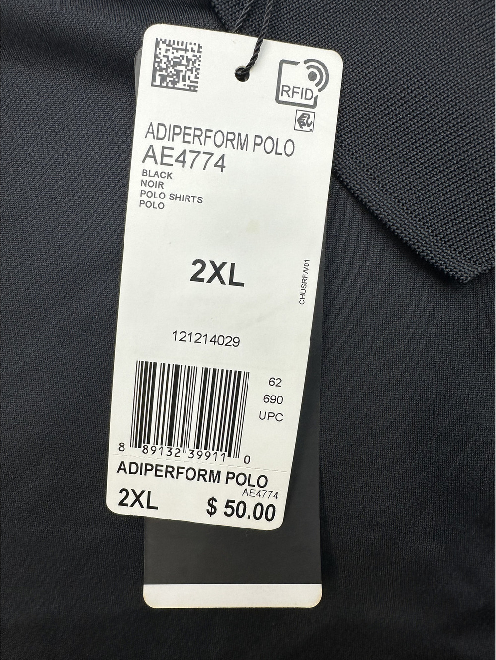 Adidas Adiperform Golf Polo Men’s 2XL Black Performance Shirt AE4774 NWT - Picture 5 of 7